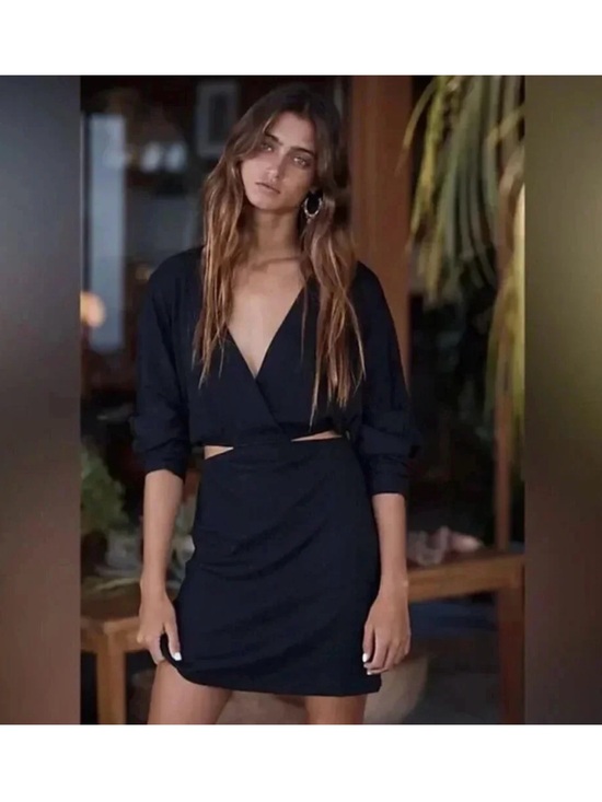 Free People Dresses & Skirts - Free People Black Cutout Wrap Mini Dress